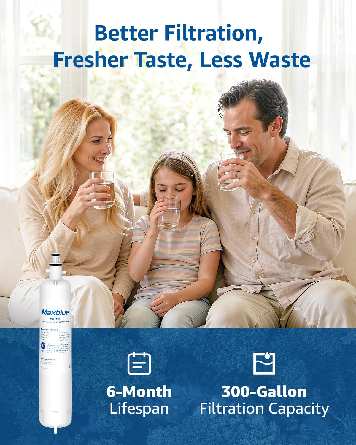 MB F19C Water Filter Replacement for GE® RPWFE® (3 Count)