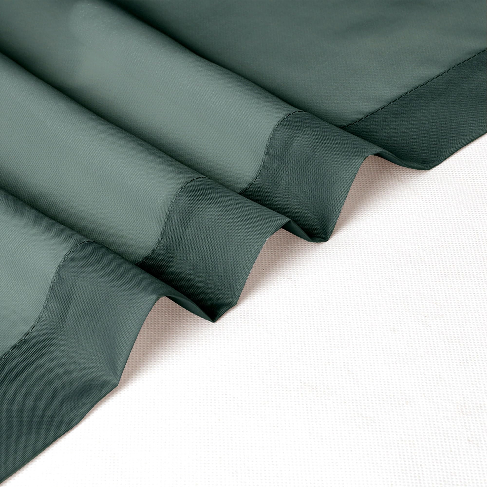 Hunter Green Sheer Curtains 36 inch Length 2 Panels