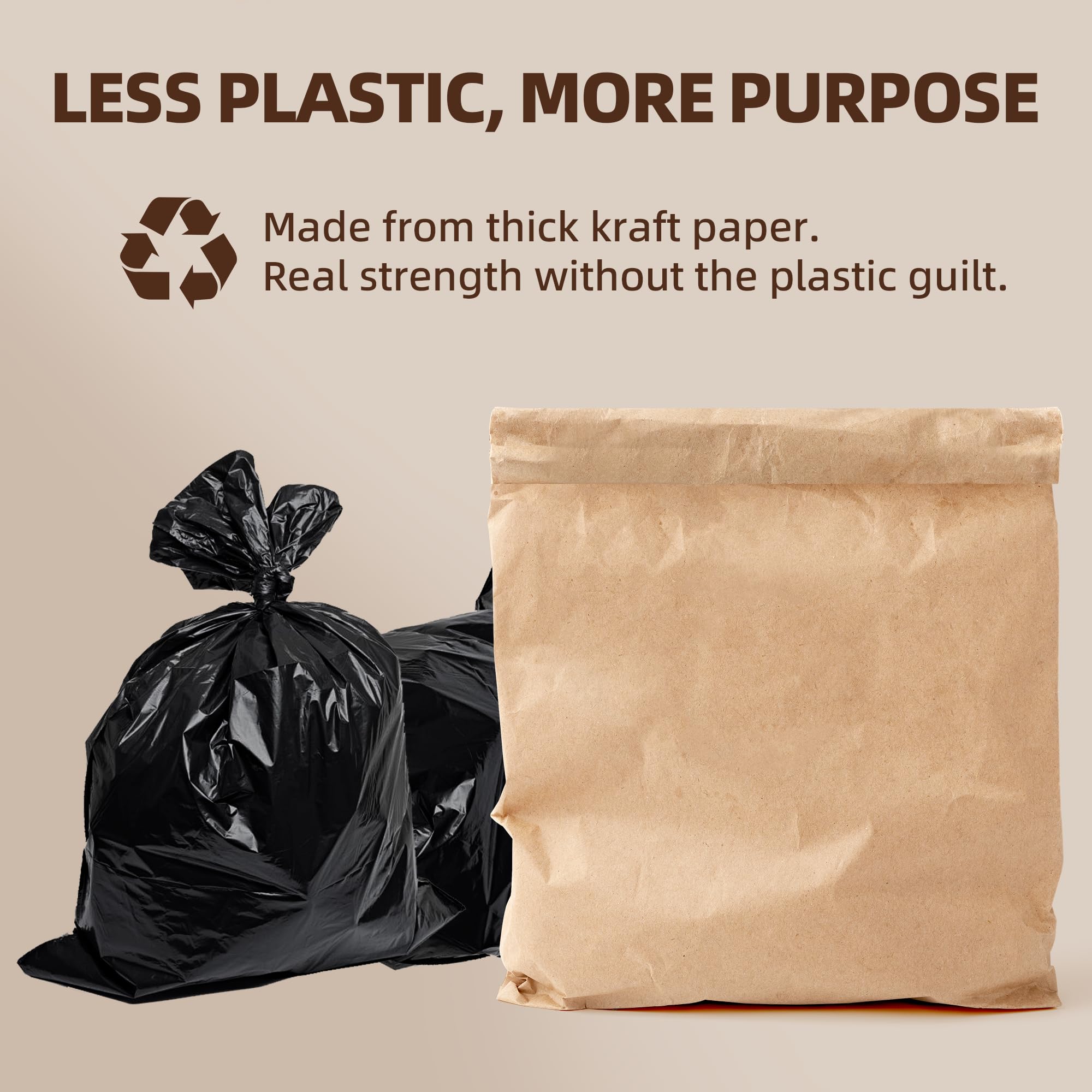 20-Pack) Calvana Super Strong Compactor Bags, Heavy-Duty Kitchen Paper Trash Bags with Leak Proof Plastic Liner, Reinforced Bottom, Fits GE Model Compactors with Rectangular Containers (20 Count)