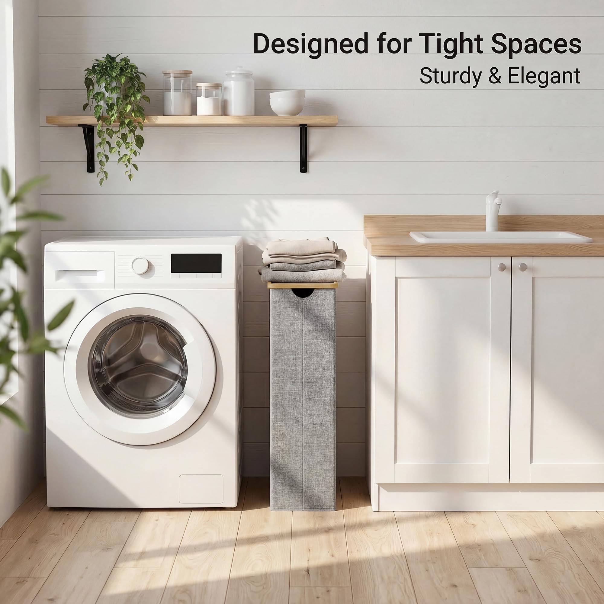 Slim Laundry Basket with Lid