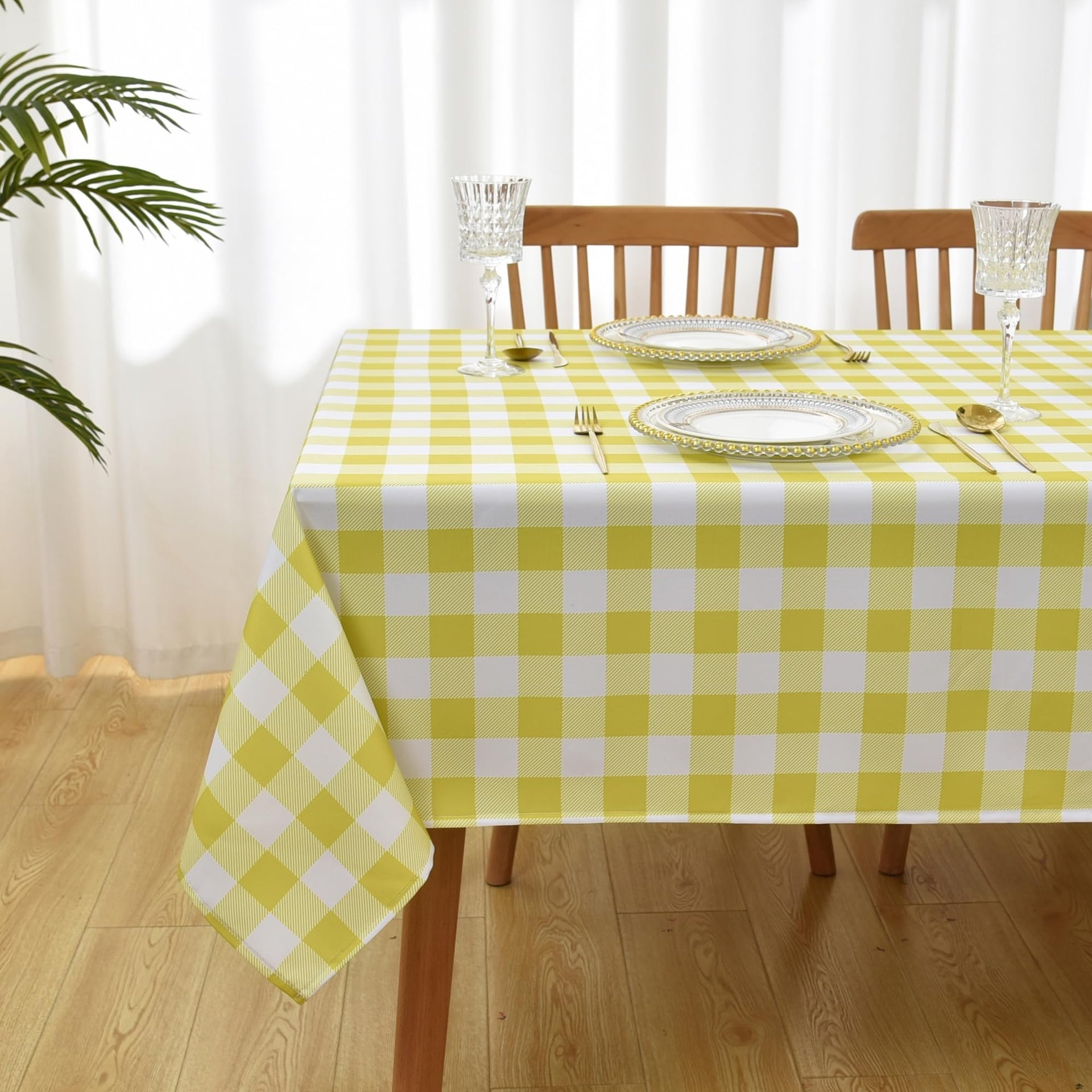 Waterproof Plaid Tablecloth Fabric