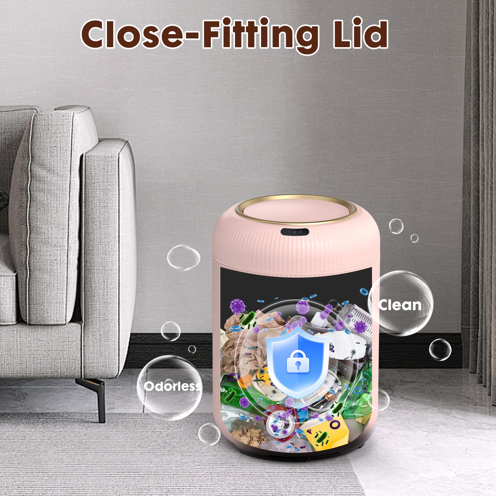 Automatic Motion Sensor Bathroom Trash Can