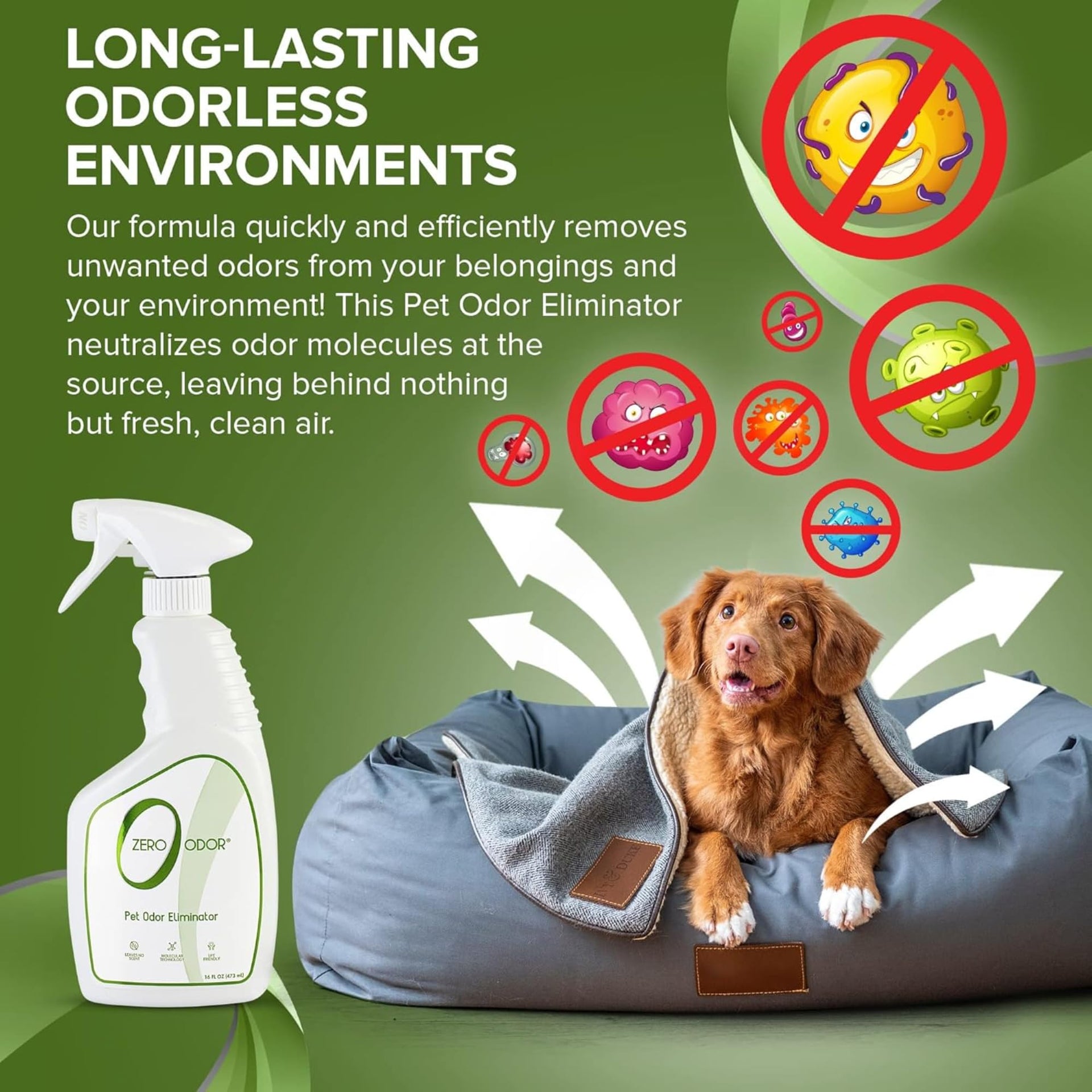 Pet Odor Eliminator Spray for Dog & Cat Urine (16 Fl Oz)