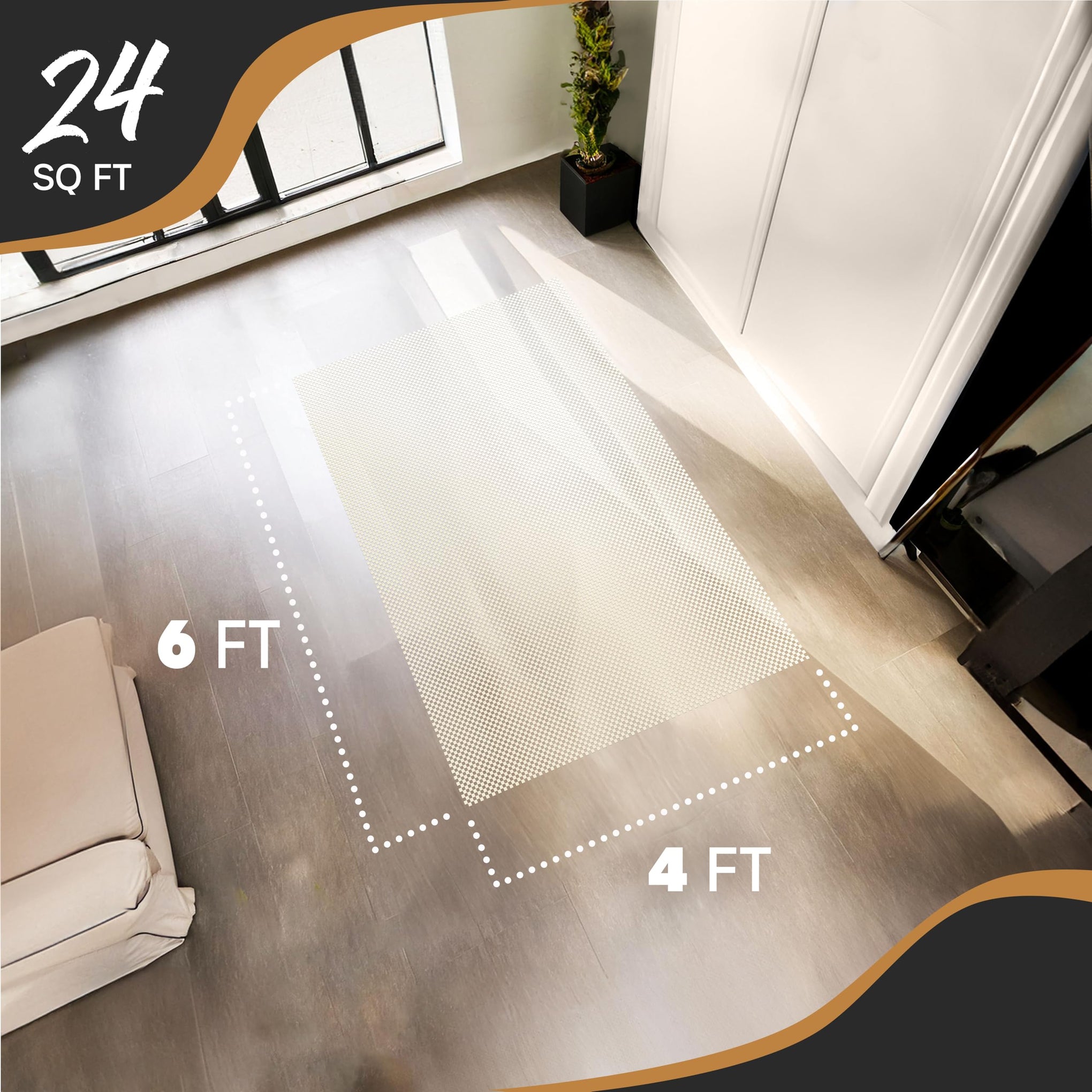 4'x6' White Non Slip Rug Pads (24 Sq Ft)