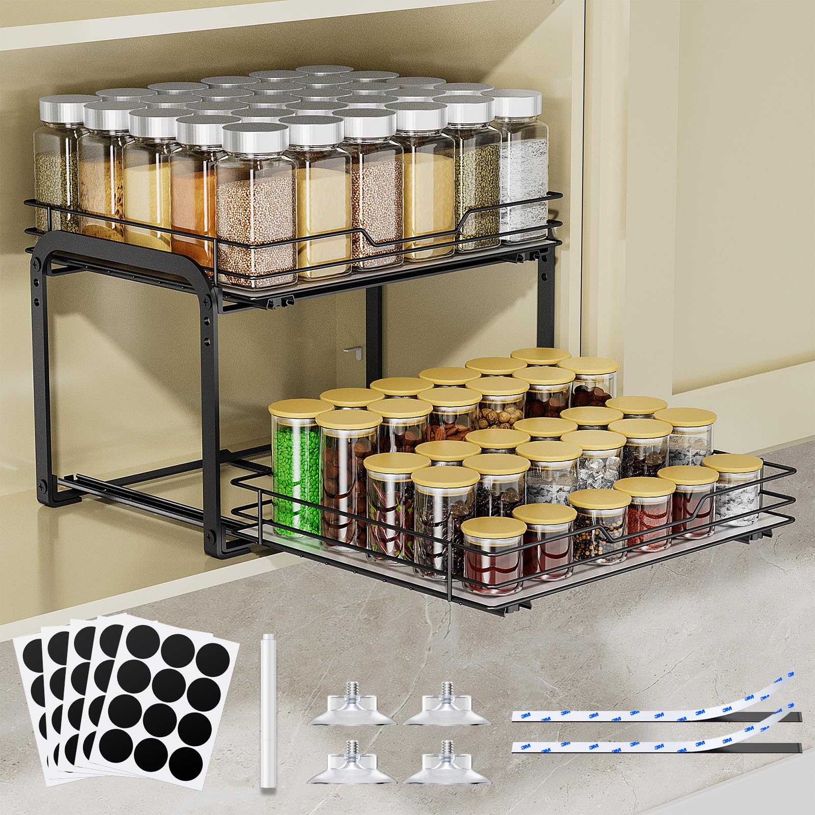 Spice Rack Organizer for Cabinet