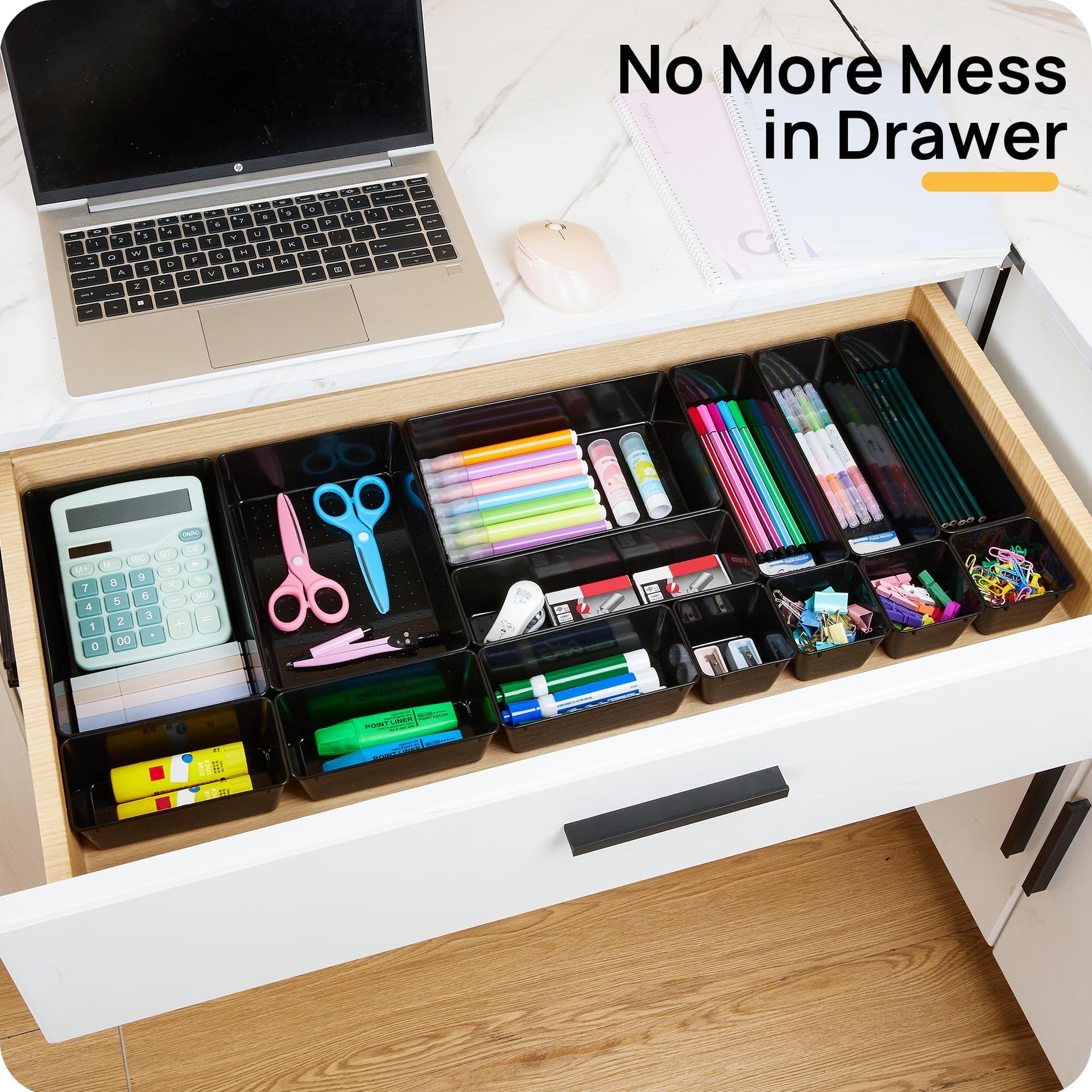 25 Pack Plastic Drawer Organizers with Non (25 Count)