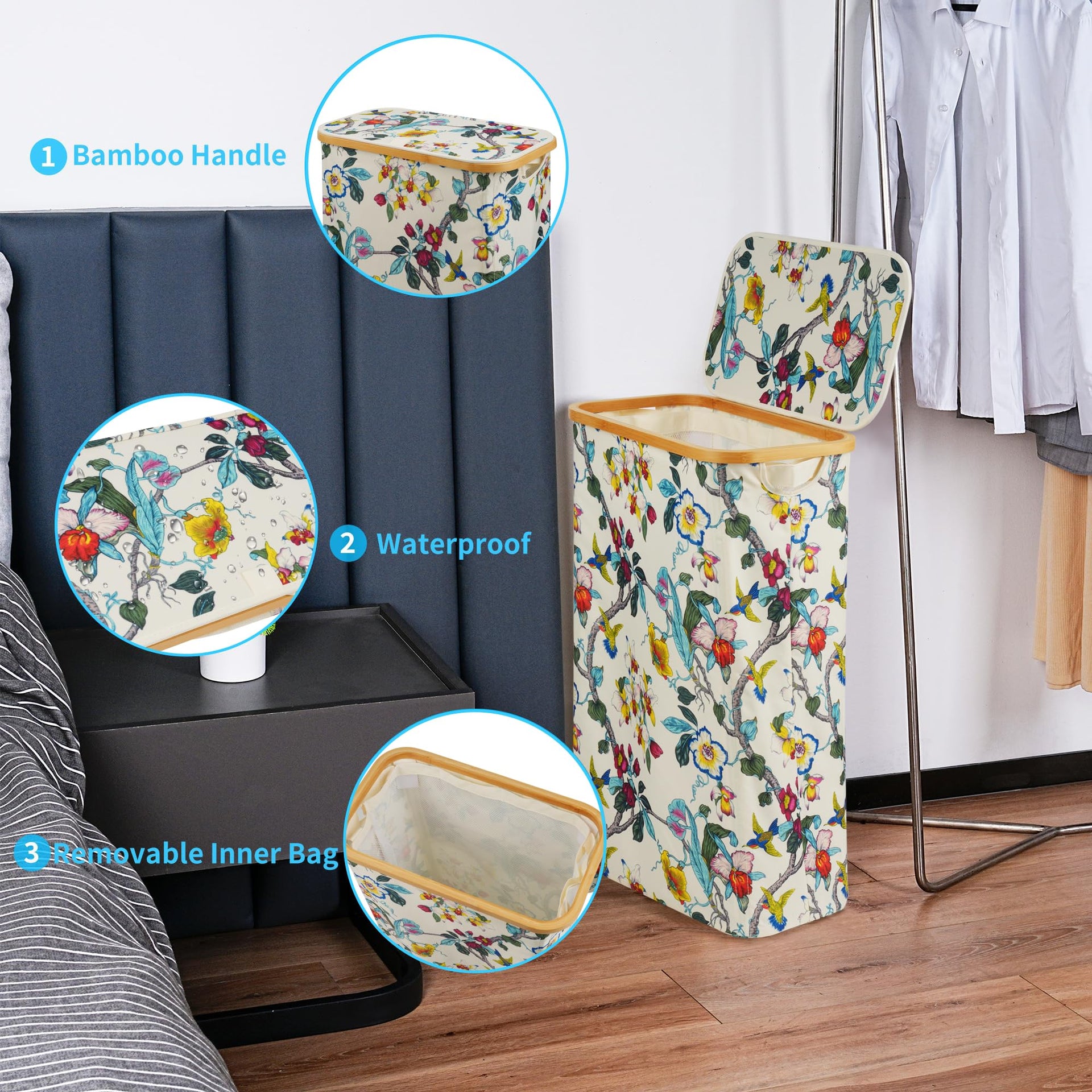Slim Laundry Basket with Lid