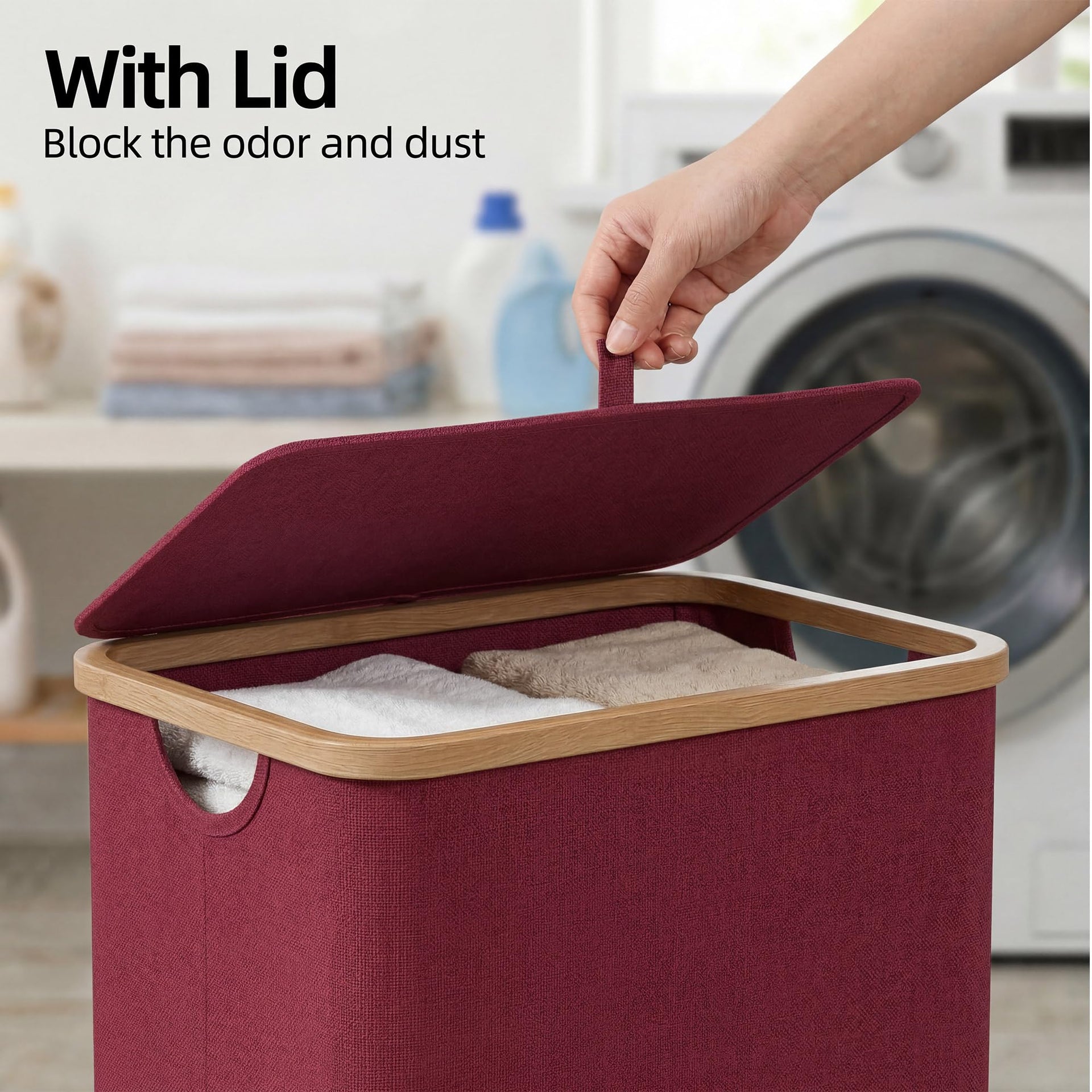 Slim Laundry Basket with Lid