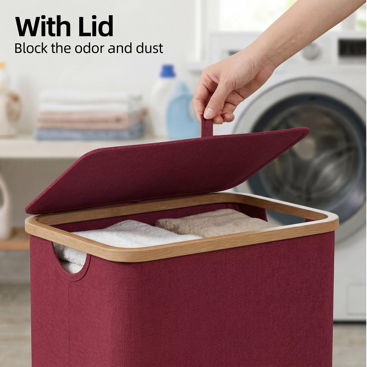 Slim Laundry Basket with Lid
