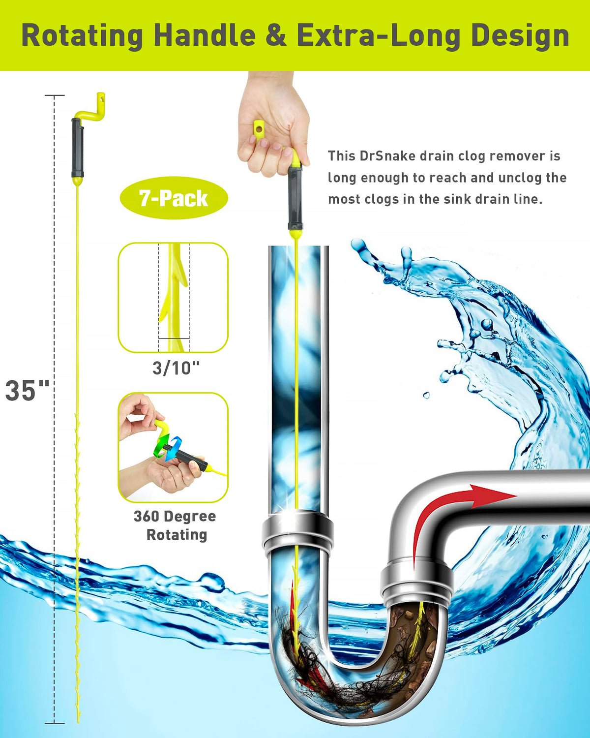 35inch Drain Clog Remover