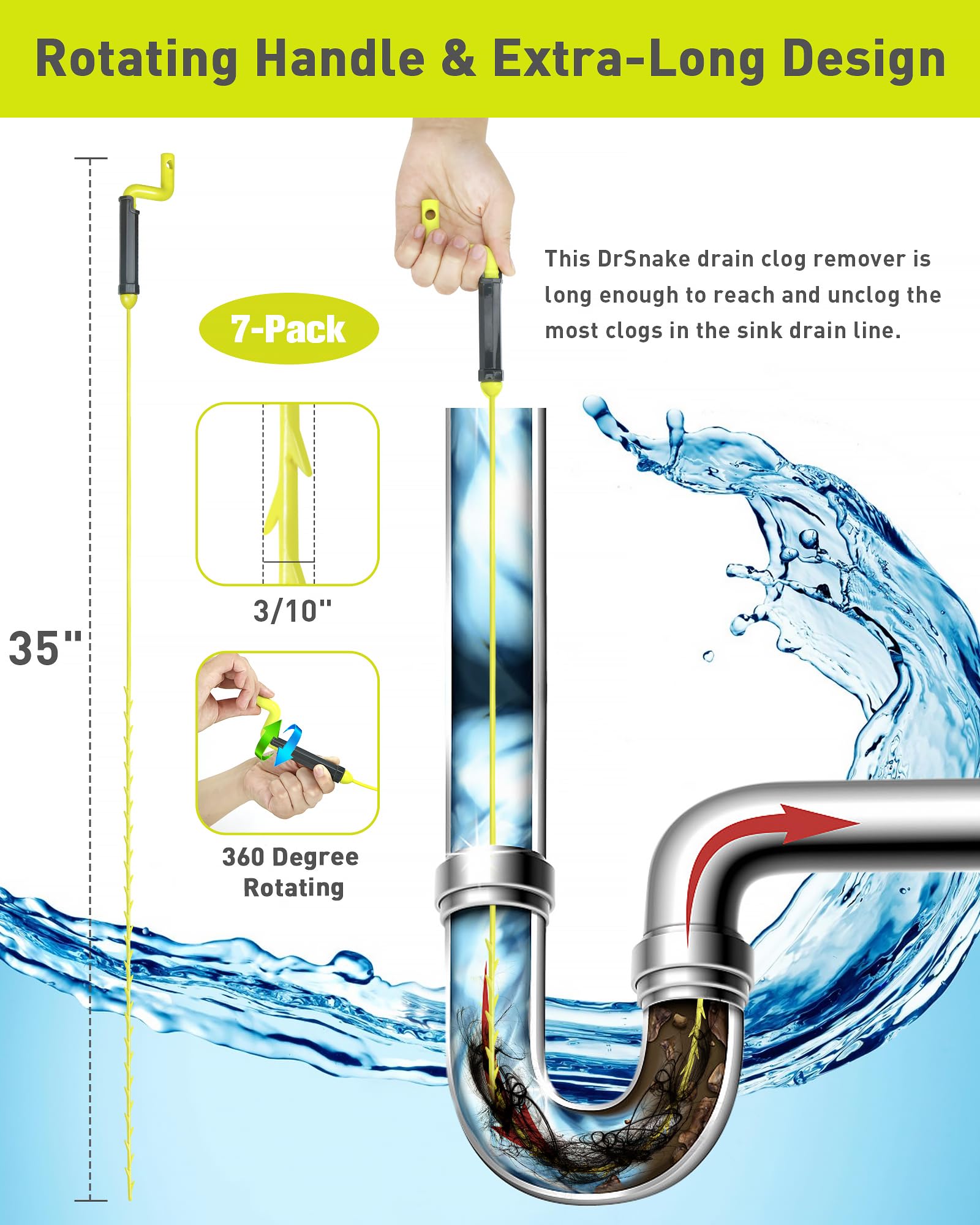 35inch Drain Clog Remover