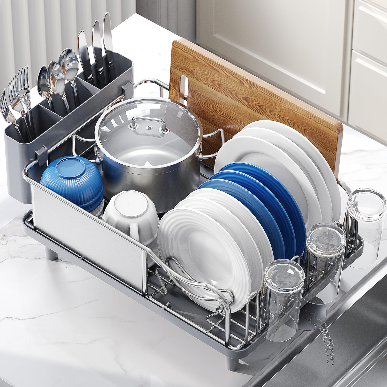 Stainless Steel Dish Drying Rack for Kitchen Counter