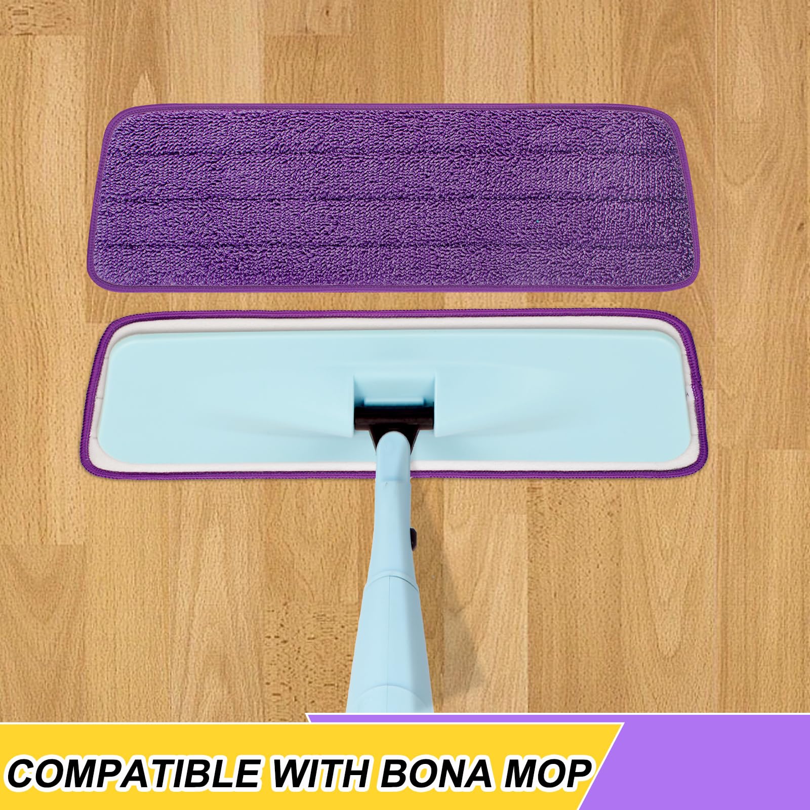 10 Pack 16.5 inch Reusable Mop Pads Microfiber Spray Mop Replacement Heads for Wet (5 Count)
