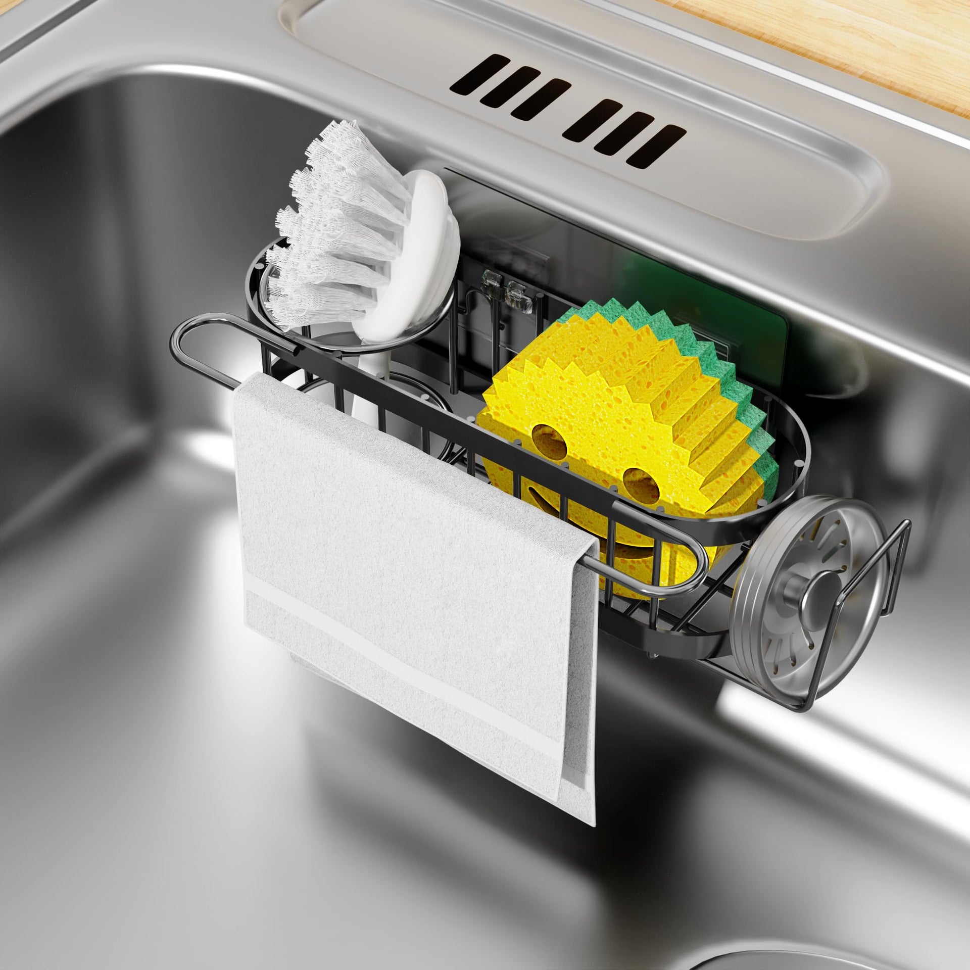 Kitchen Sink Caddy Sponge Holder in The Sink