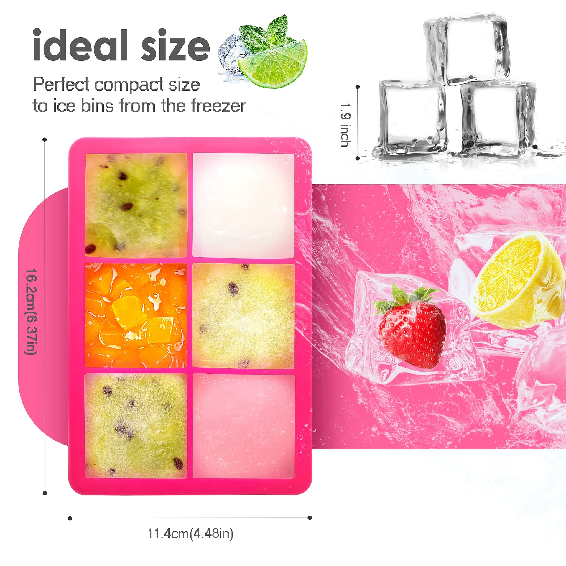Silicone Ice Cube Trays with Lids (2 Count)