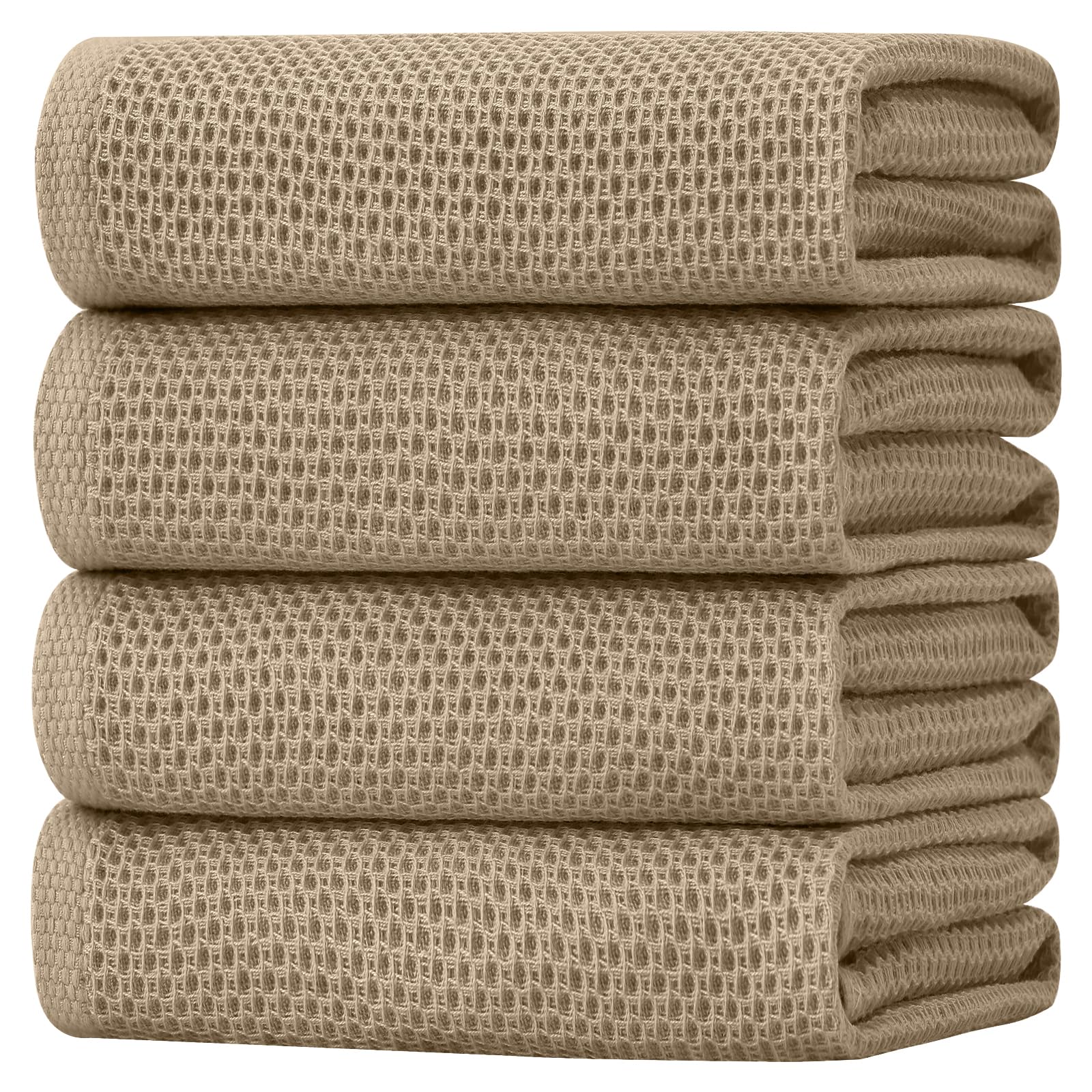 100% Cotton Oversized Waffle Weave Kitchen Towels 4 (4 Count)