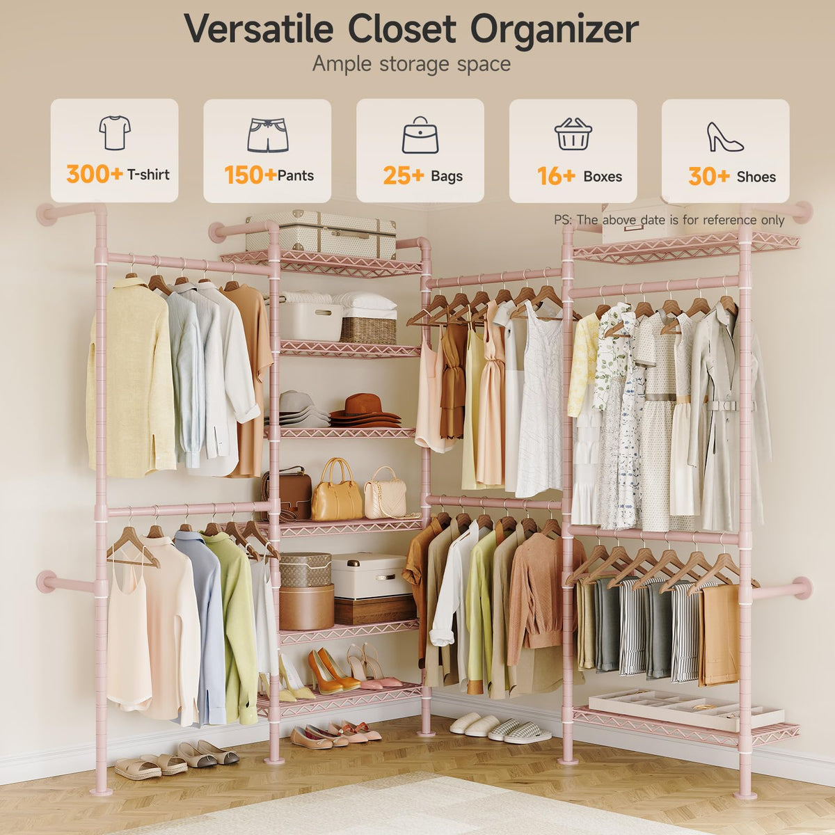 L4 Wall Mounted Heavy Duty Corner Industrial Pipe Clothing Rack