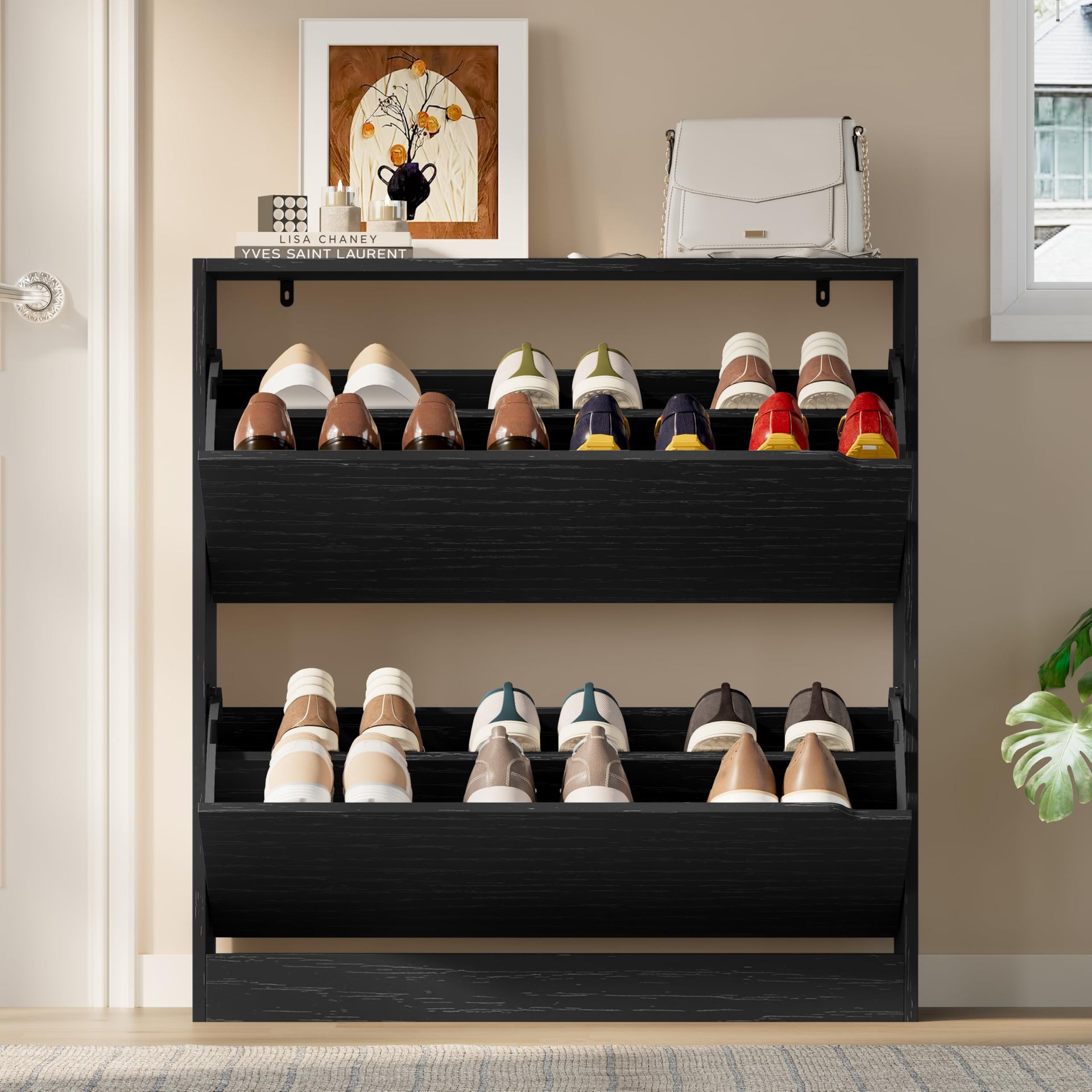 Shoe Cabinet with 2 Flip Drawers