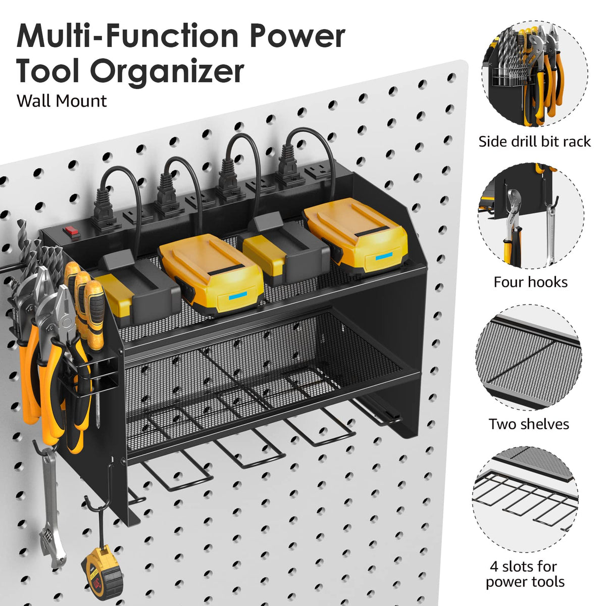 Wall Mount Modular Tool Charging Organizer (2 Count)