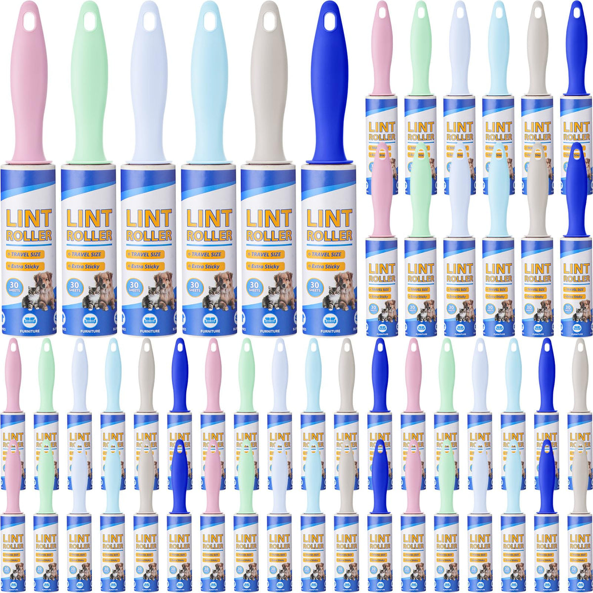 48 Pack Mini Lint Roller for Travel (48 Count)
