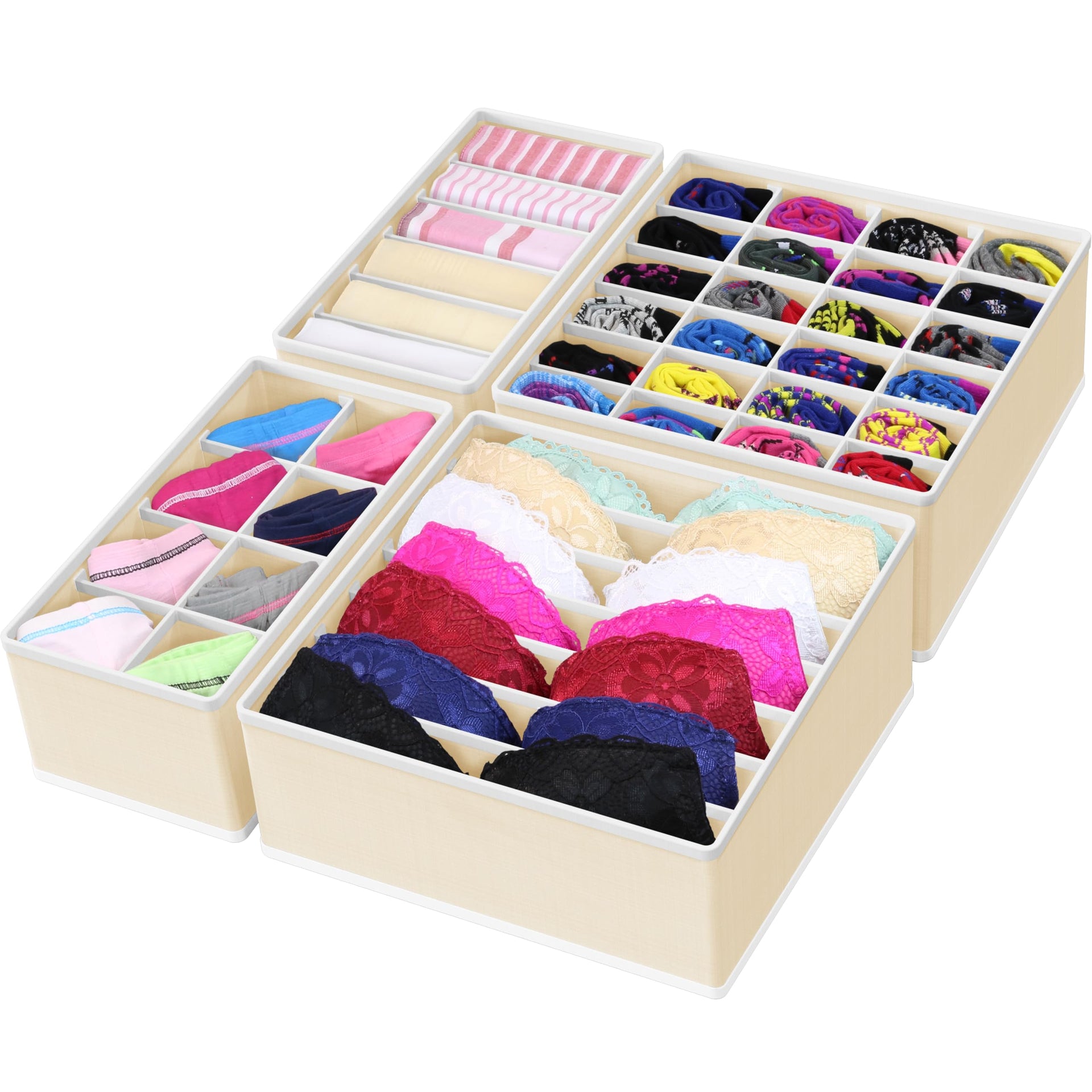 4 Pack Drawer Organizer Set for Underwear (4 Count)
