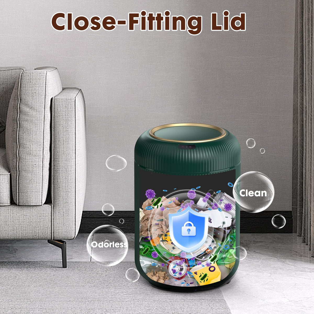 Touchless Sensor Trash Can Bathroom