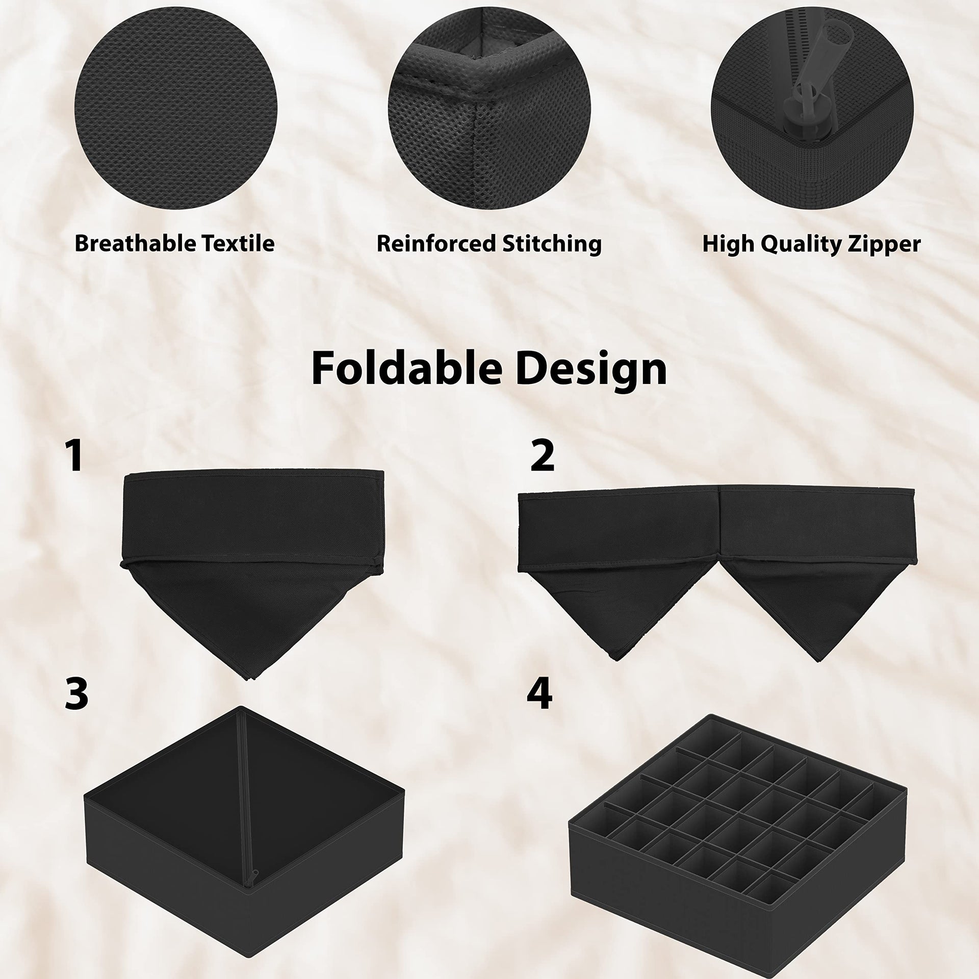 4 Pack Drawer Organizer Set for Underwear (4 Count)