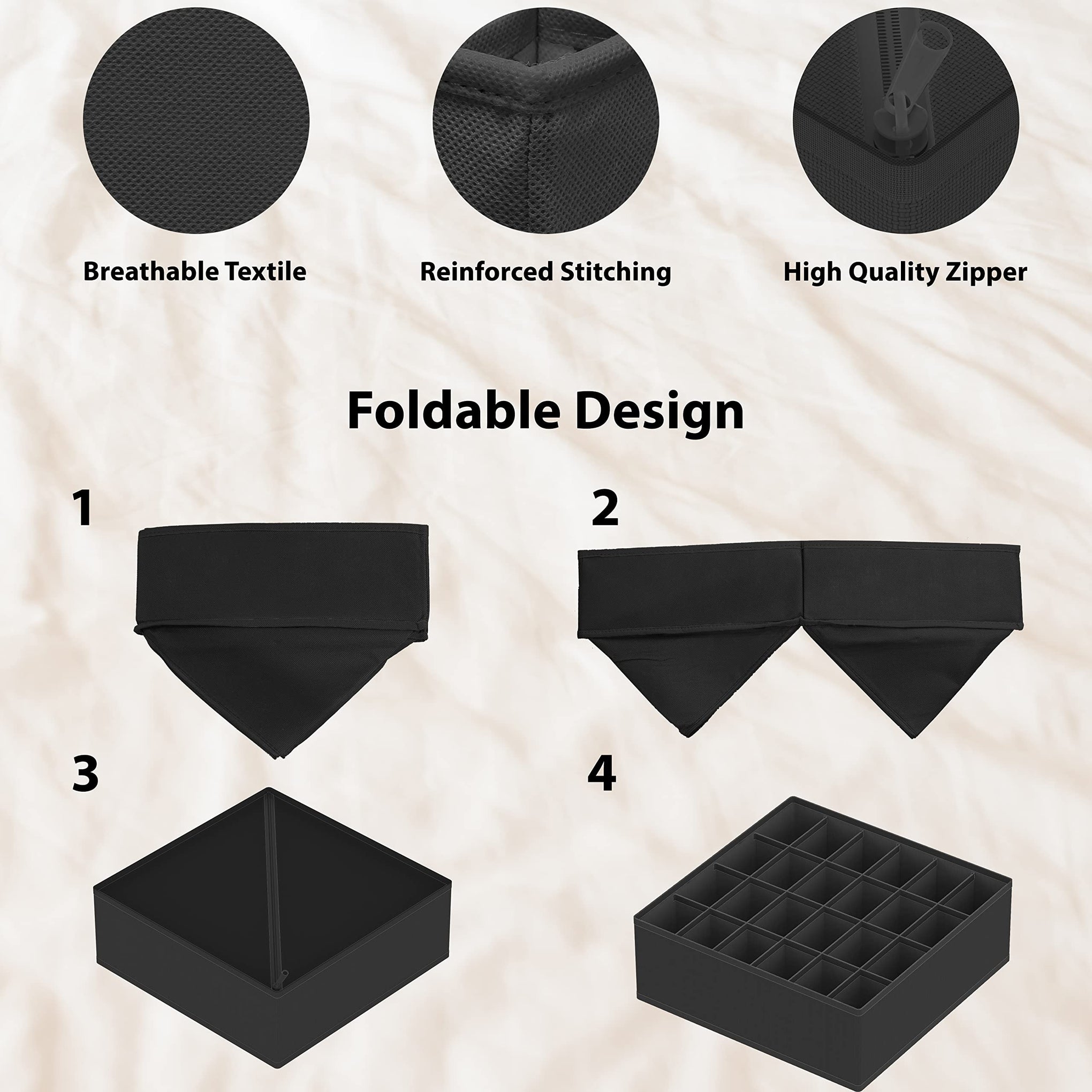 4 Pack Drawer Organizer Set for Underwear (4 Count)
