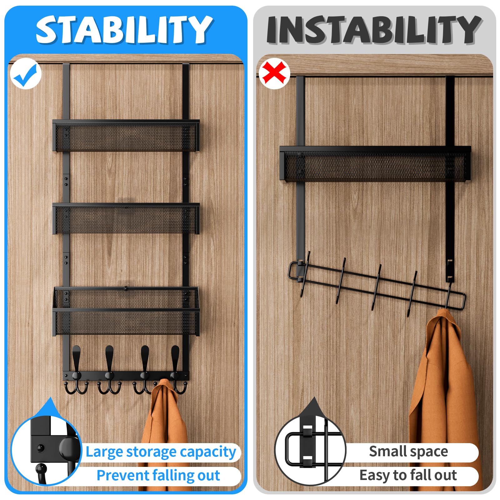 Over The Door Hooks Organizer