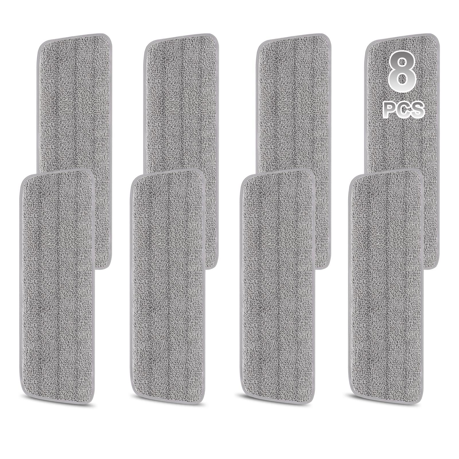 8 Pack 16.5 inch Reusable Mop Pads Microfiber Spray Mop Replacement Heads for Wet