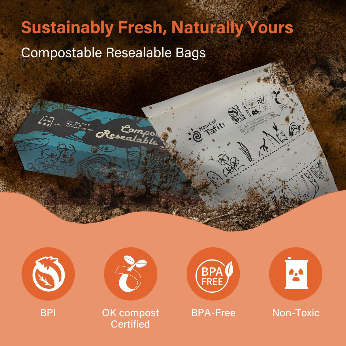 Compostable Gallon Freezer Bags (30 Count)