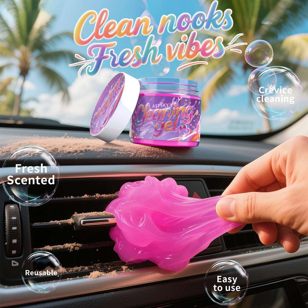 Car Cleaning Gel Cleaning Putty Universal Cleaning Gel Grape