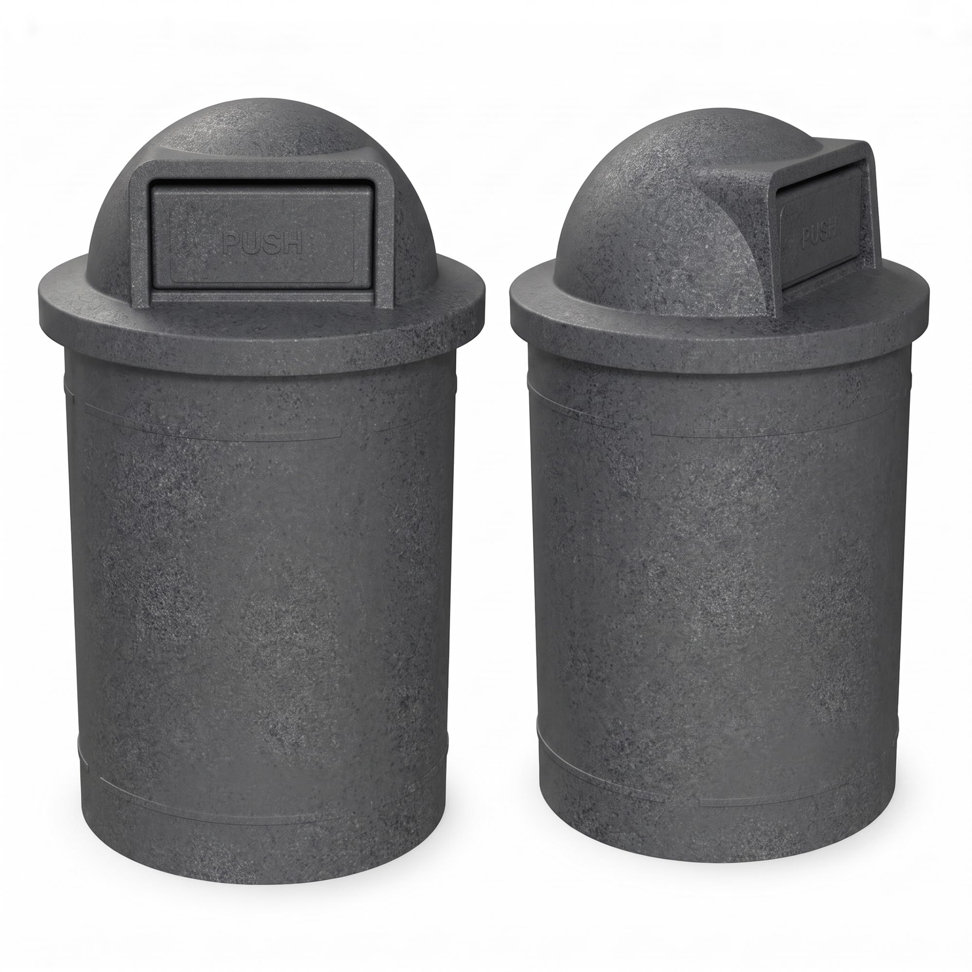 Campus Collection 55 Gallon Plastic Commercial Garbage Can with Push Lid
