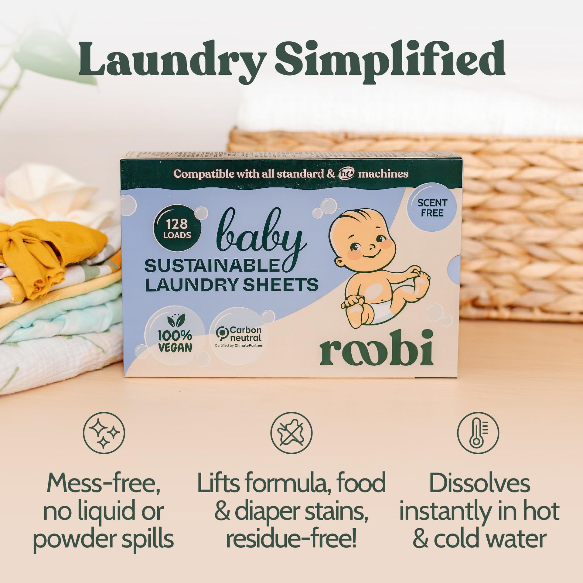 Baby Laundry Detergent Sheets (128 Count)