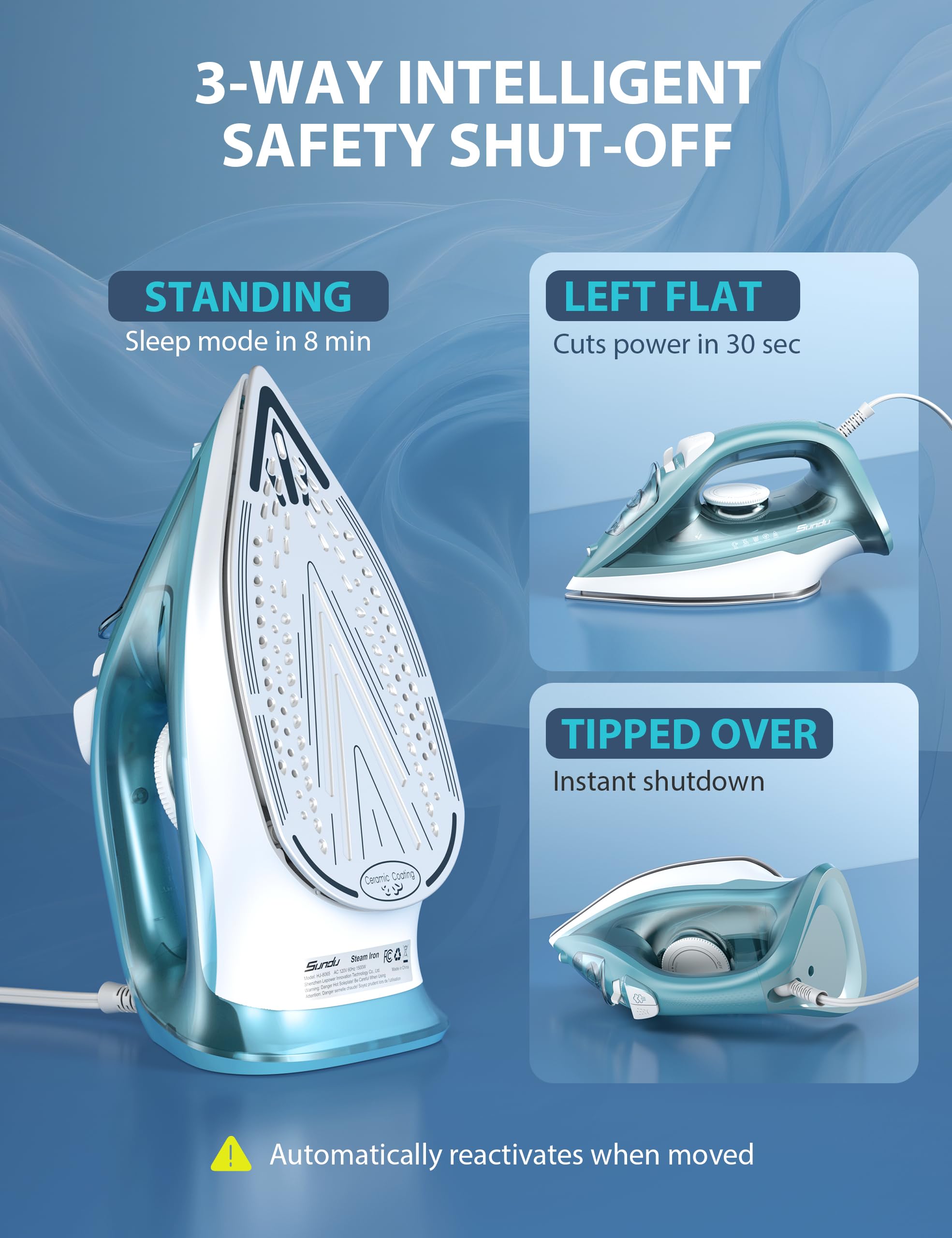 1500W Steam Iron for Clothes