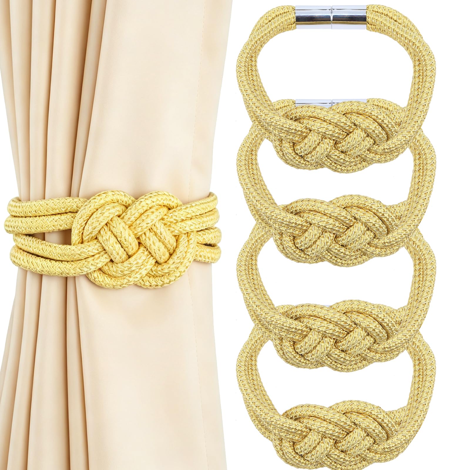 4 Pack Magnetic Curtain Tiebacks (4 Count)