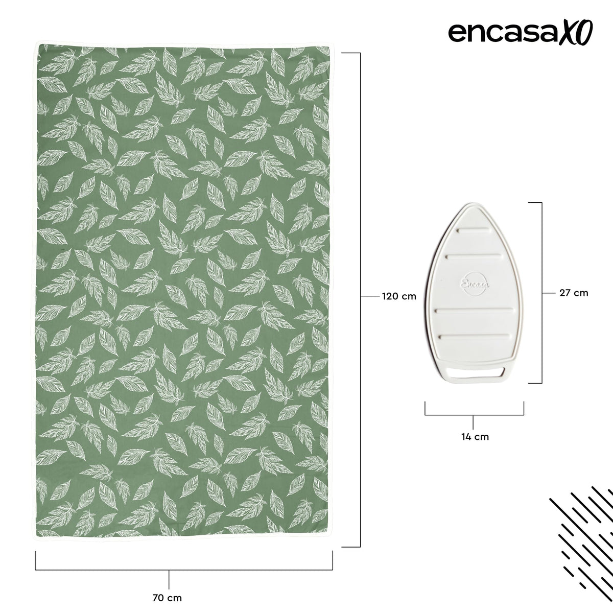 Ironing Mat Heat Resistant Pad 48"x28" Big Leaves Green