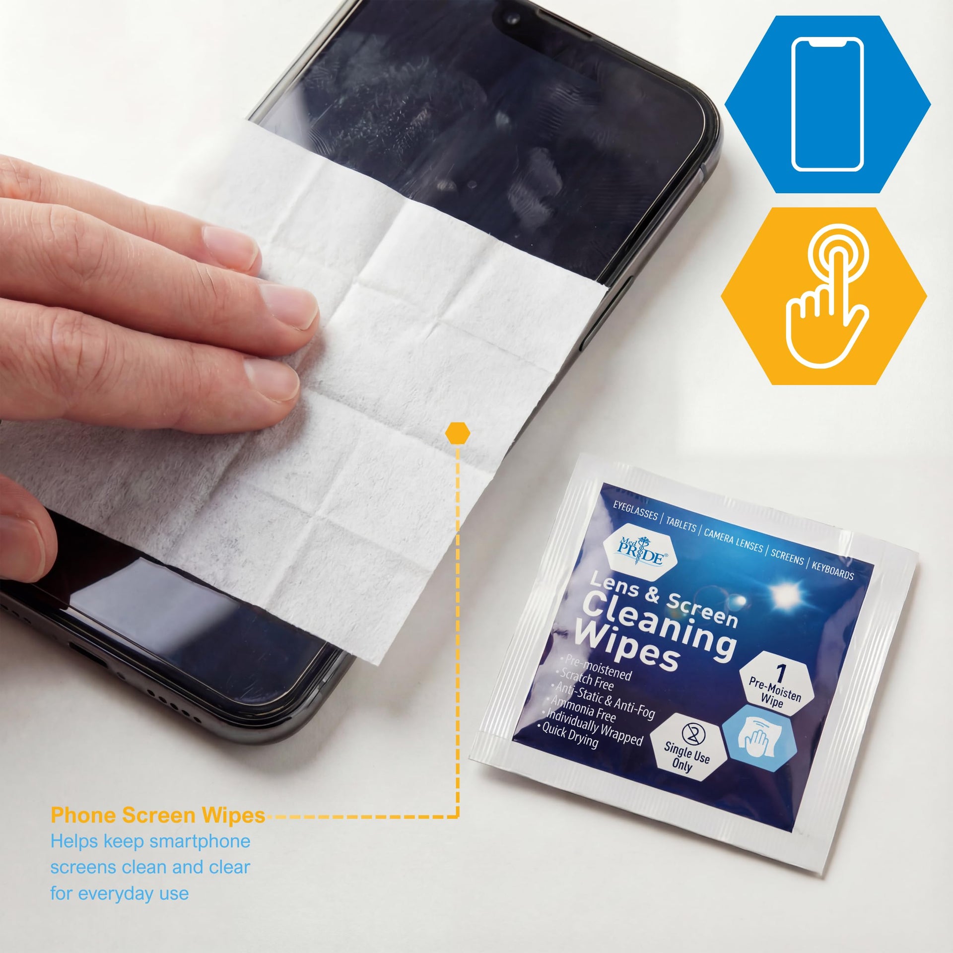 Anti Fog Lens and Screen Cleaning Wipes for Eyeglasses