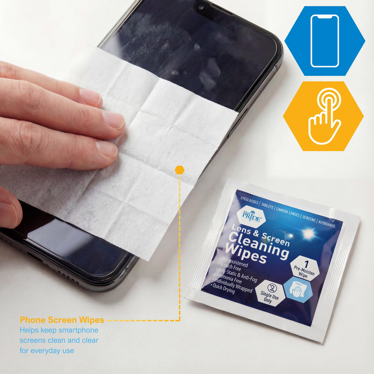 Lens and Screen Cleaning Wipes for Eyeglasses (100 Count)