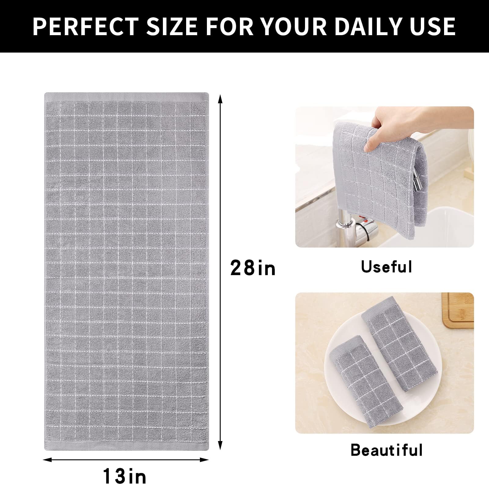 100% Cotton Terry Kitchen Towels (12 Count)