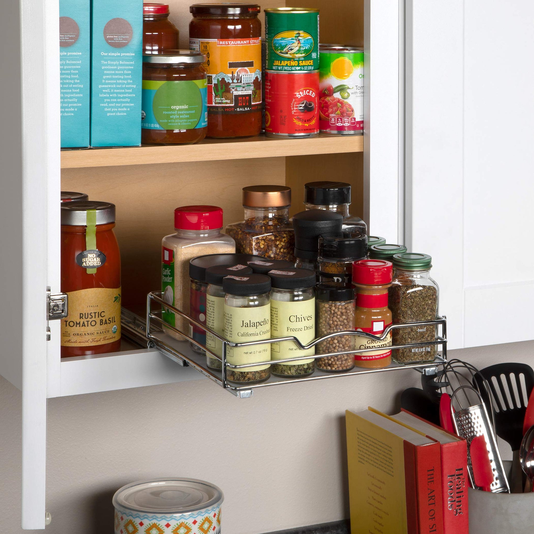 Pull Out Cabinet Spice Rack Organizer