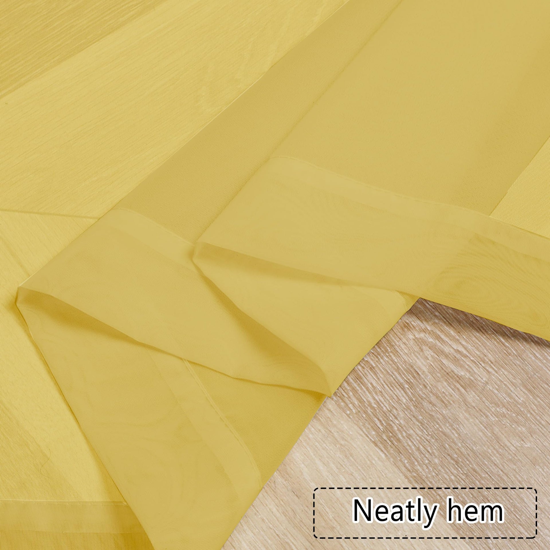 Mustard Yellow Sheer Valances for Windows (2 Count)