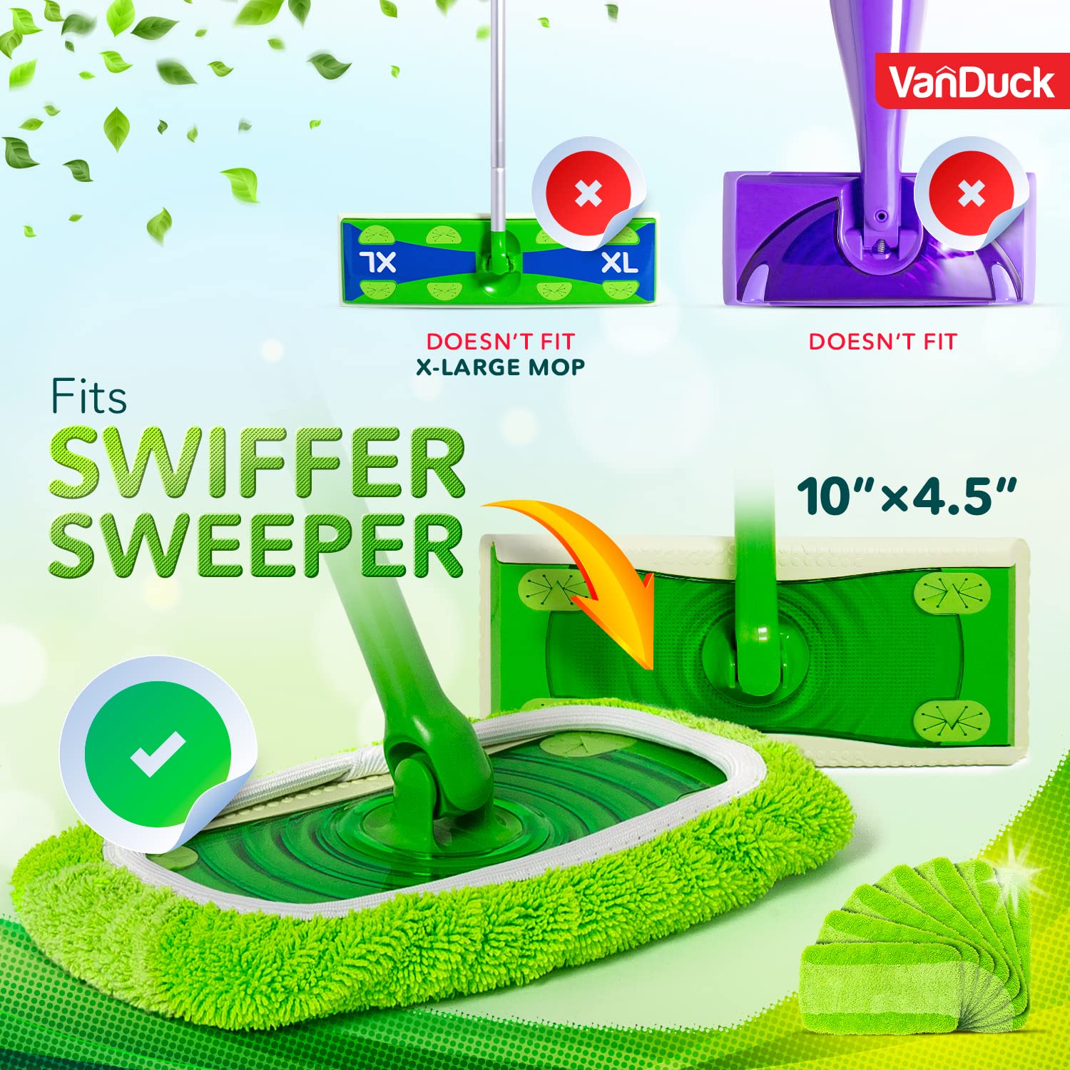 Reusable Microfiber Mop Pads for Swiffer Sweeper (6 Count)
