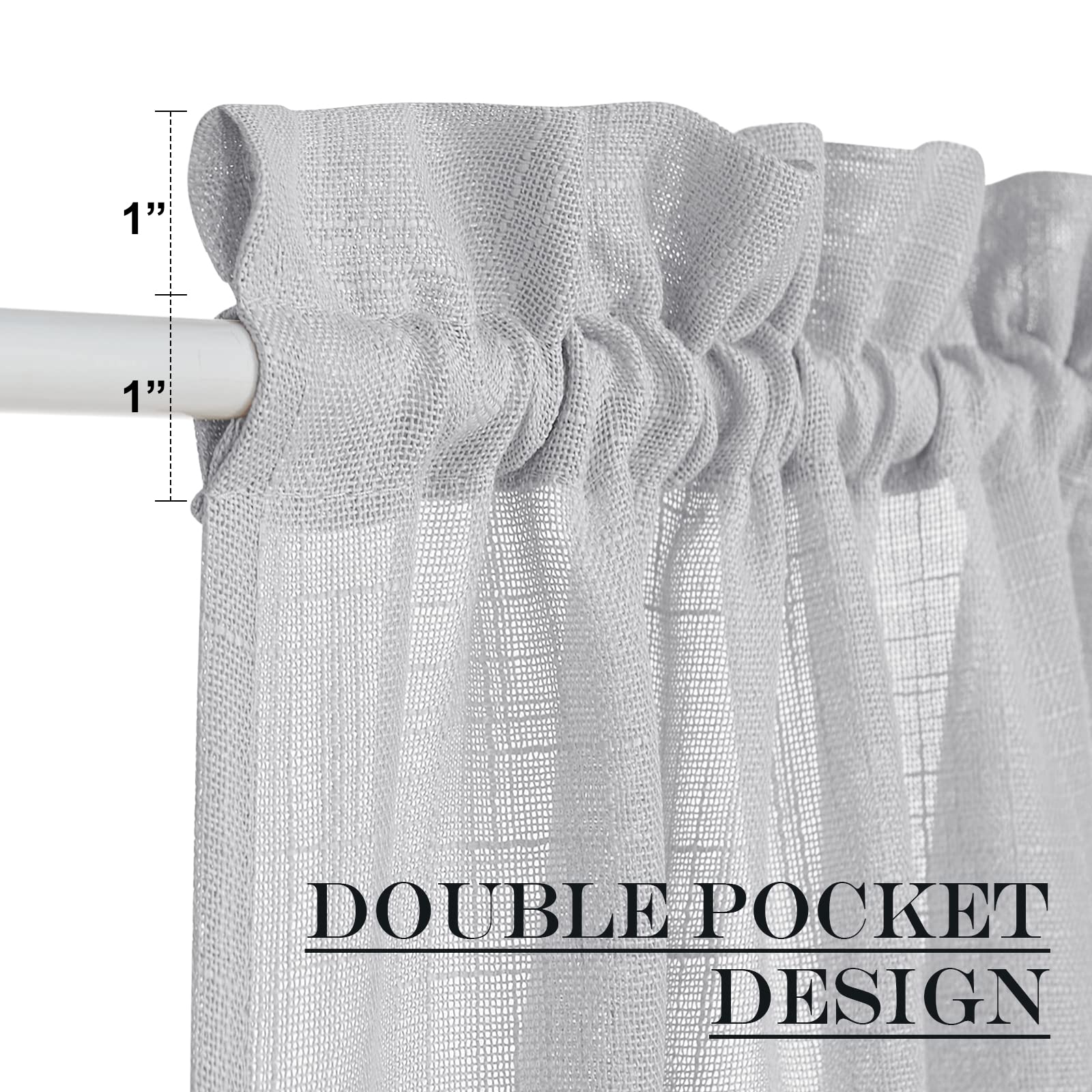 Dark Grey SidelightCurtains 72 Inches Long for Door Windows