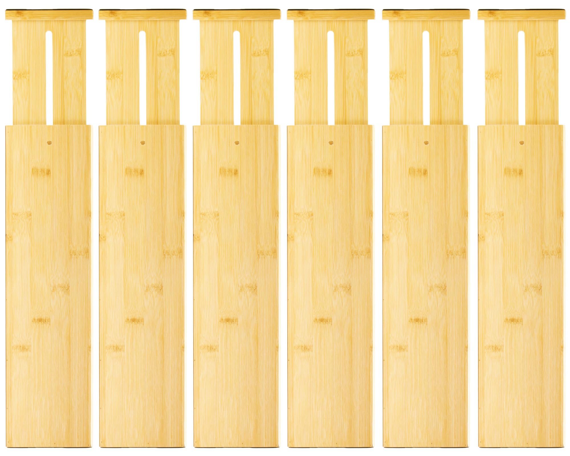 6 Pack Bamboo Drawer Dividers