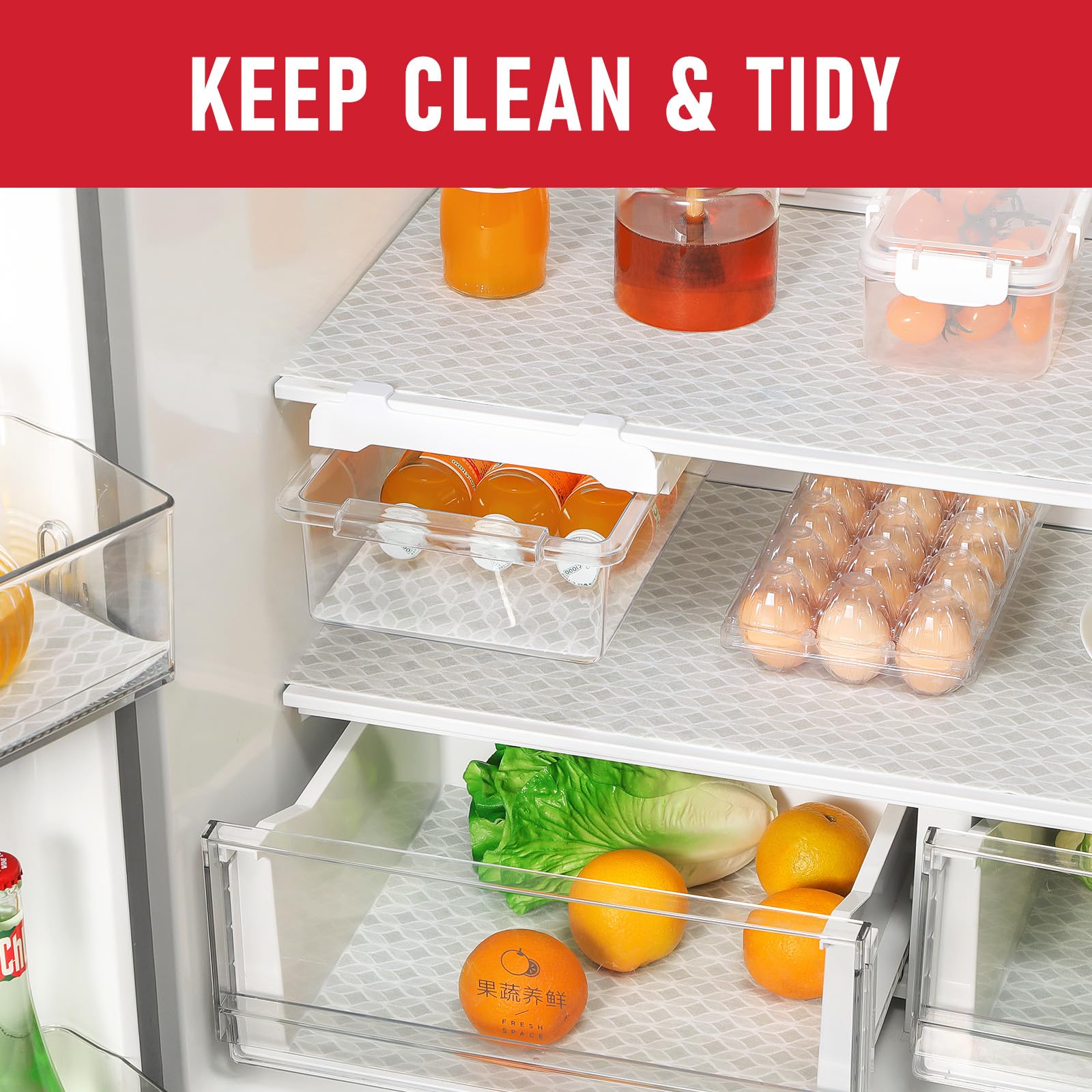 12 PCS Refrigerator Liners (24 Sq Ft)