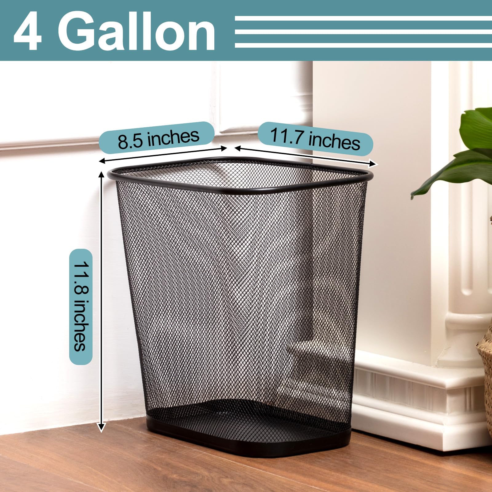 12 Pcs Black Mesh Trash Cans Bulk (12 Count)