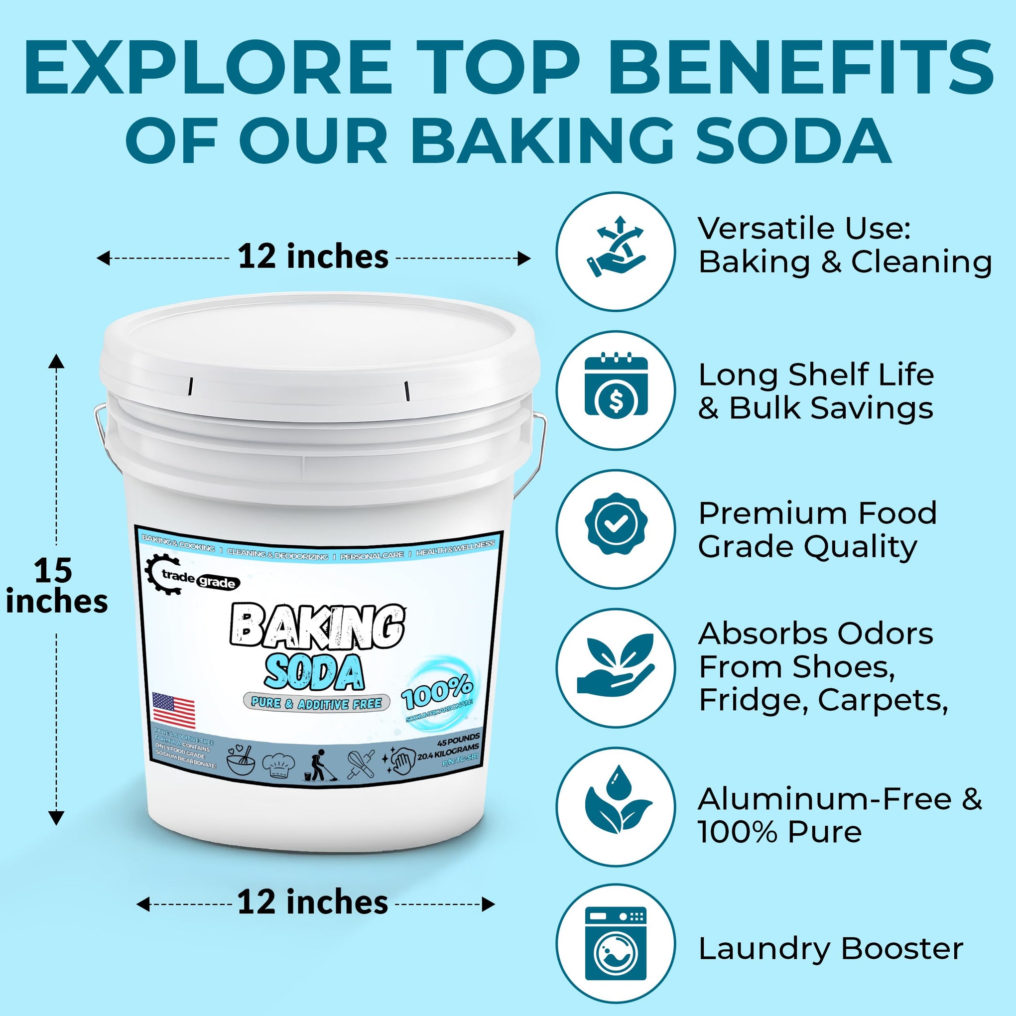 TradeGrade Pure Baking Soda Powder (720 Ounce)
