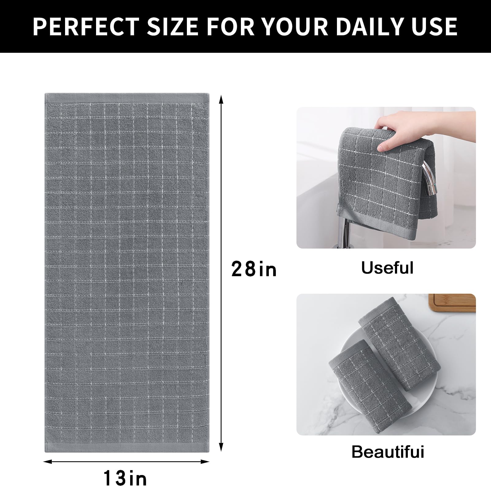 100% Cotton Terry Kitchen Towels (4 Count)