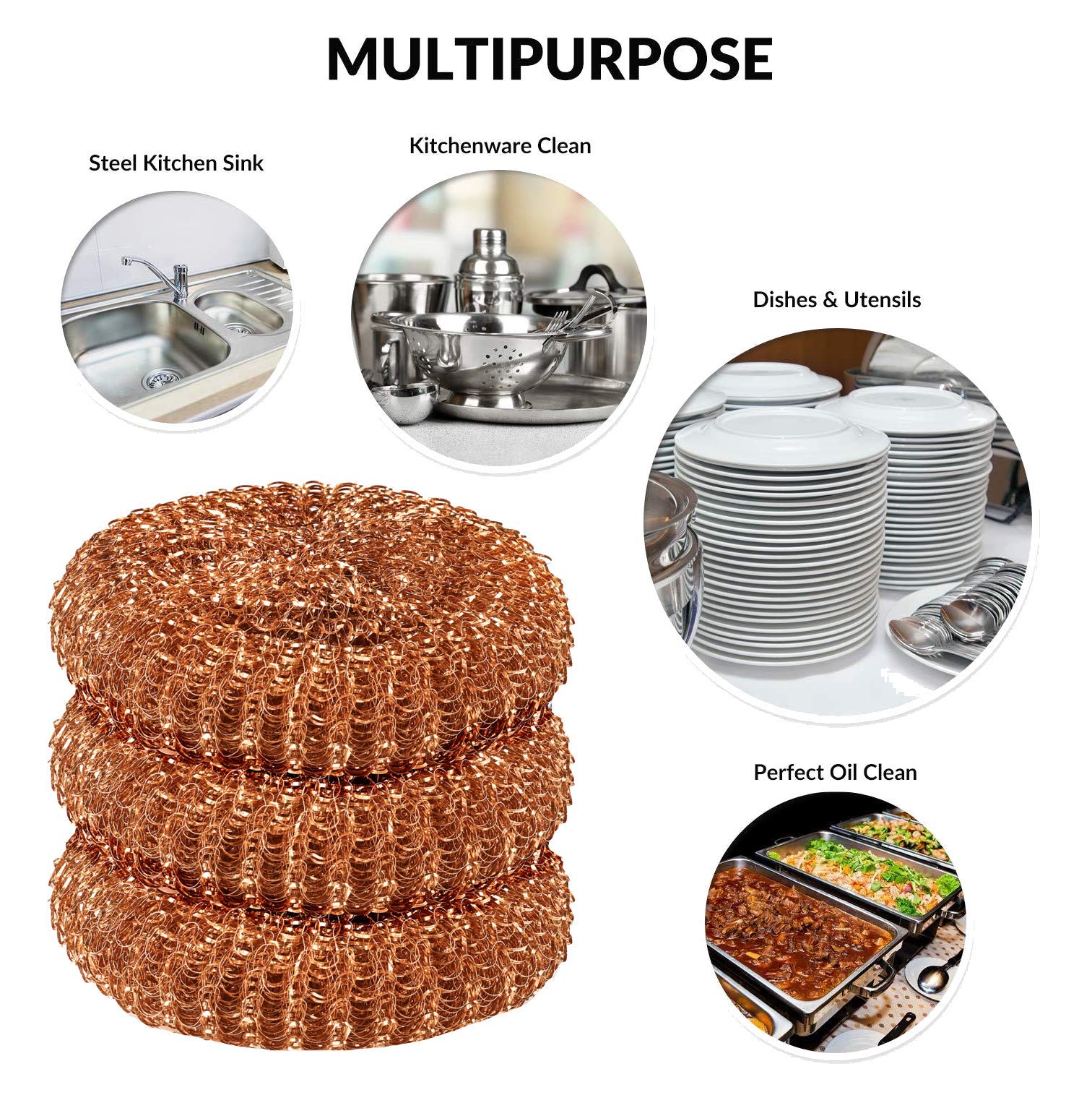 12 Pack Copper Coated Scourers by SCRUBIT (12 Count)
